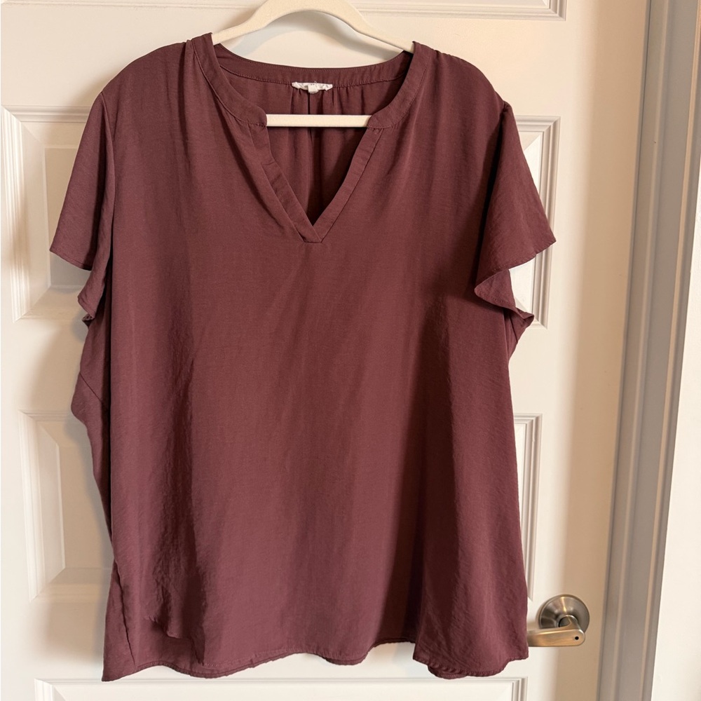 Maurices Dusty Rose V-Neck Blouse